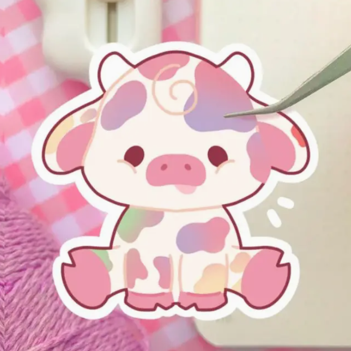 Rainbow Cow | Die Cut Sticker