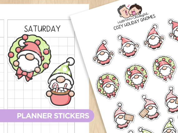 Cozy Holidays Gnomes | Sticker Sheet