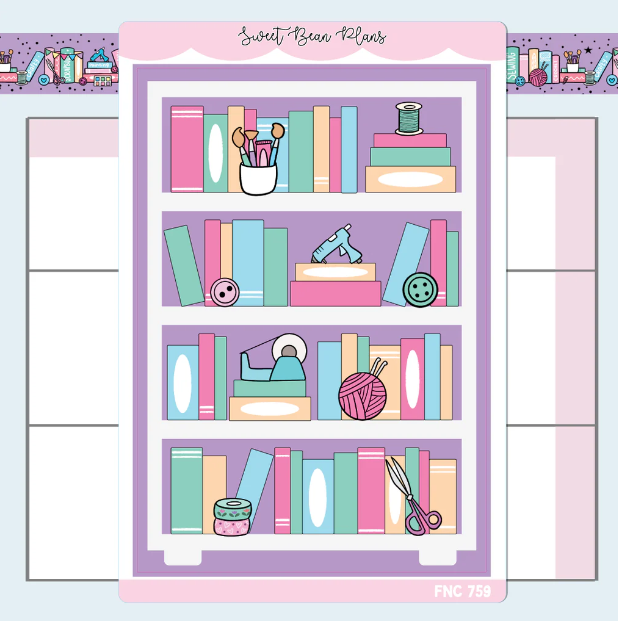 Crafty Bookshelf | Large Sticker