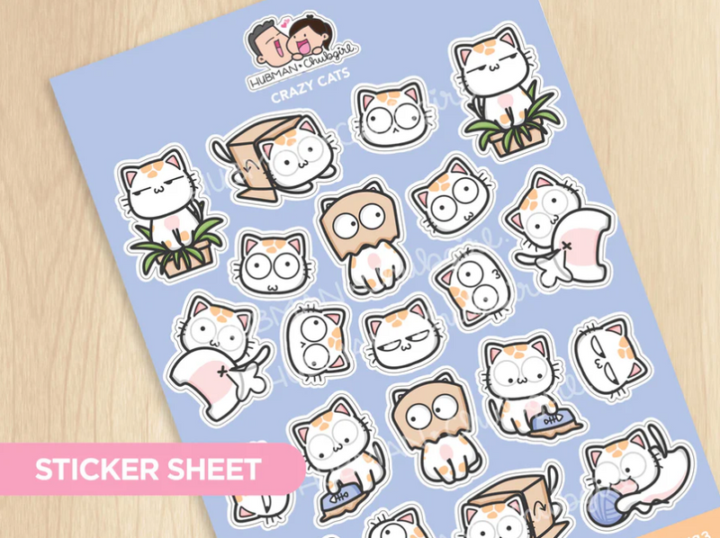 Crazy Cats 1 | Big Sticker Sheet