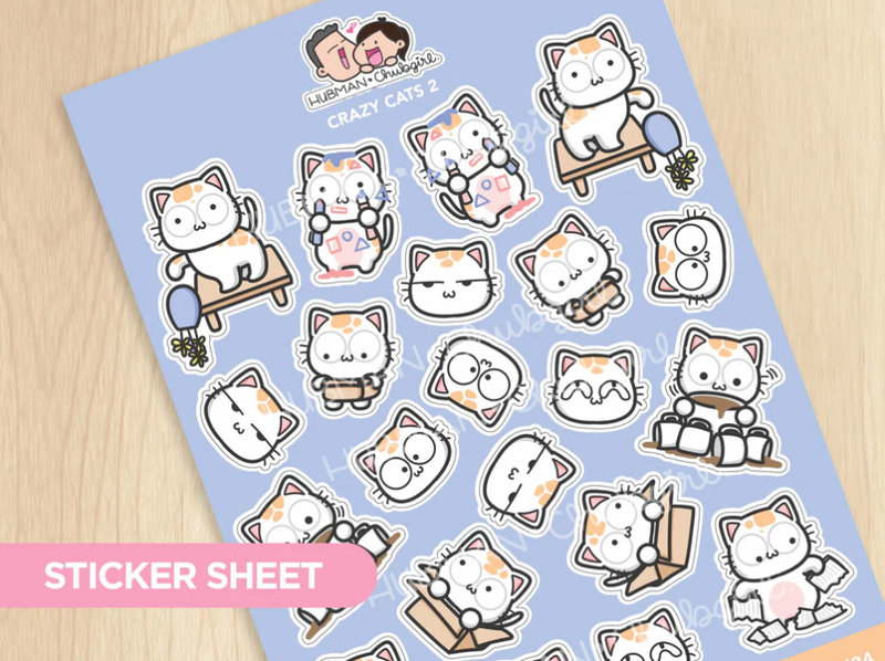 Crazy Cats 2 | Big Sticker Sheet