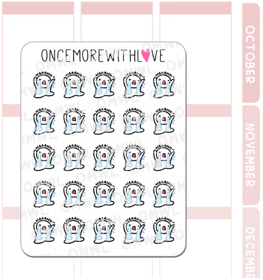Crying Typing Sticker Dramatic Crying | Sticker Sheet