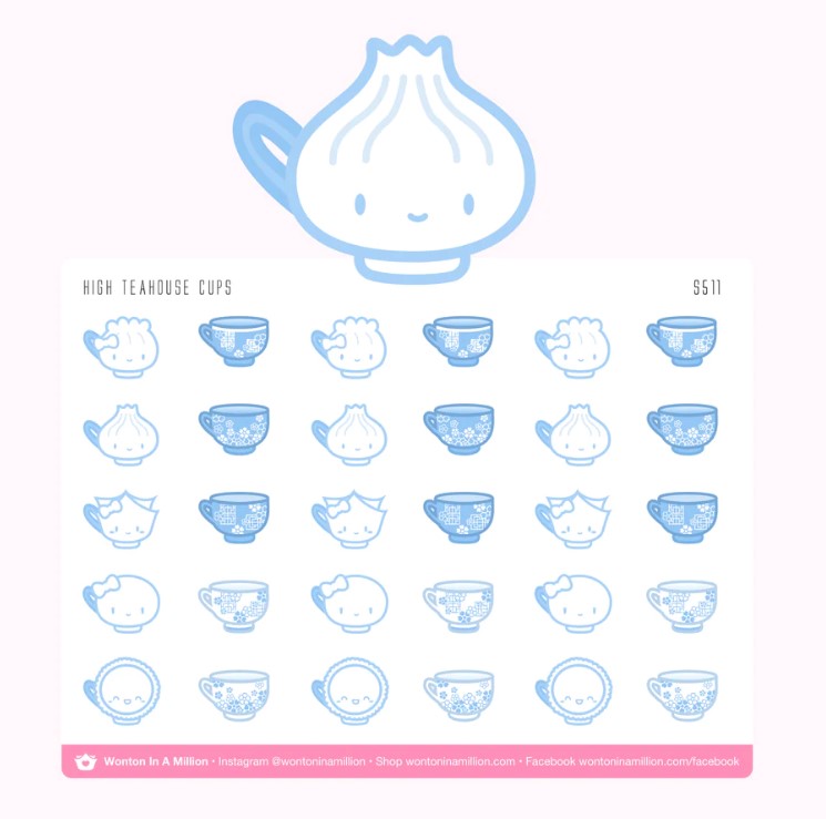 High Teahouse - Cups | Sticker Sheet