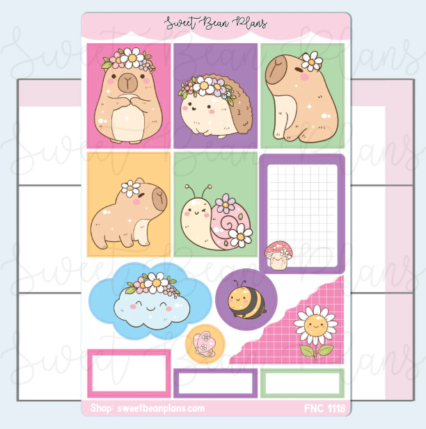 Cute Capybara | Journaling Sticker Sheet