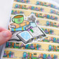 Daisy Book Stack | Vinyl Sticker