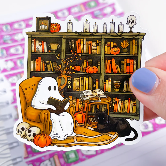 Dark Reading Ghost | Vinyl Sticker