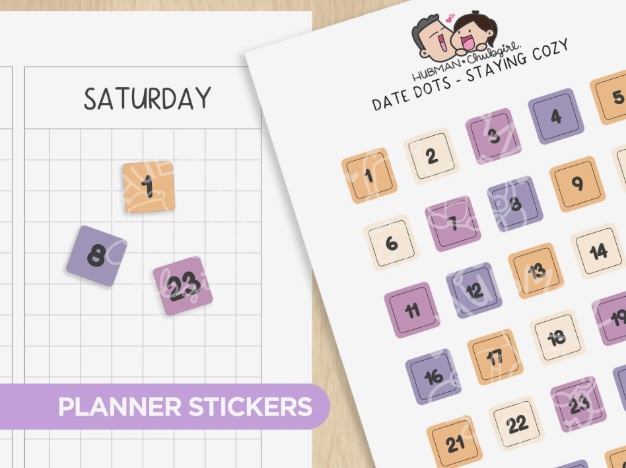 Date Dots - Staying Cozy | Sticker Sheet