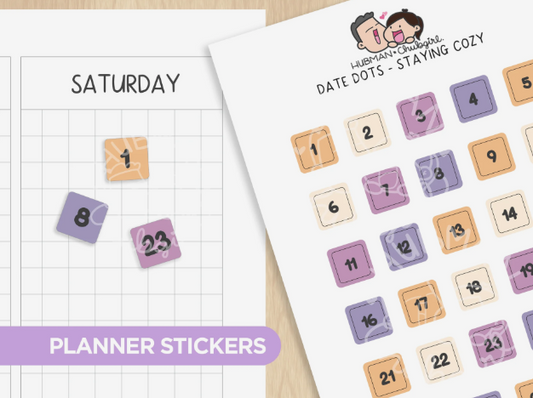 Date Dots - Staying Cozy | Sticker Sheet