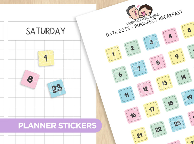 Date Dots - Purr-fect Breakfast | Sticker Sheet