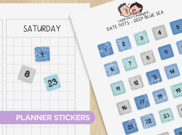 Date Dots - Deep Blue Sea | Sticker Sheet
