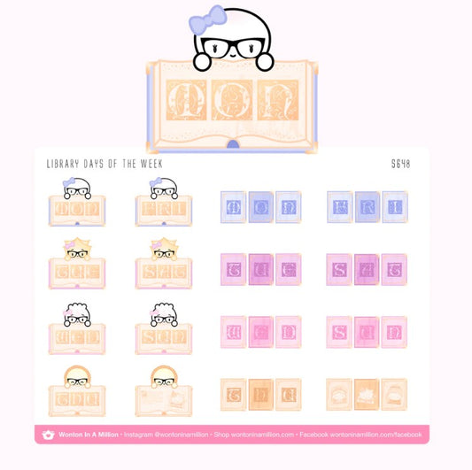 Library - Days of the Week | Sticker Sheet
