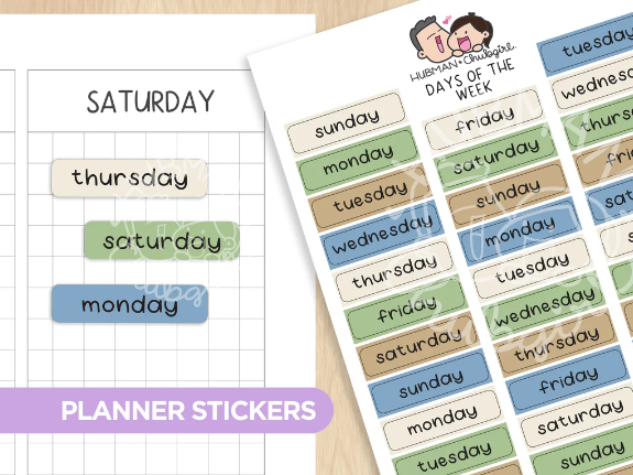 Cozy Bookworm - Days of the week | Sticker Sheet