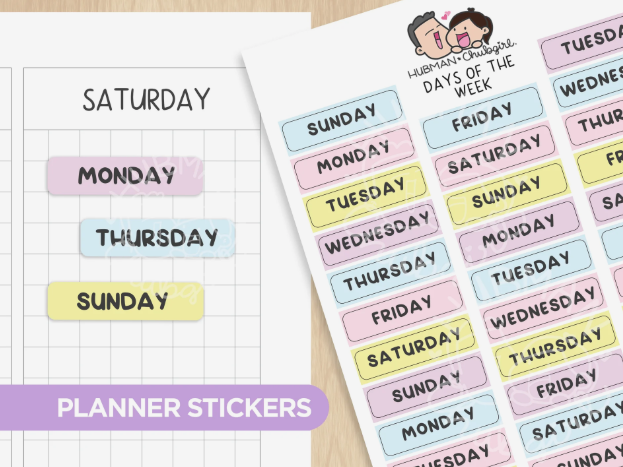 Days of the Week - Rainy Days | Sticker Sheet