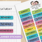 Rainbow Llama - Days of the Week | Sticker Sheet