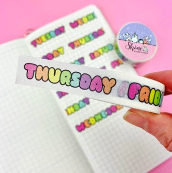 Days Of The Week - Bubble Letter | Washi