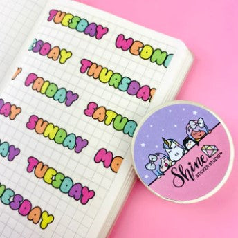 Days Of The Week - Bubble Letter | Washi