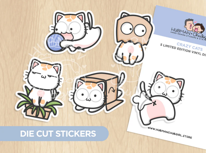 Crazy Cats | Die Cut Stickers