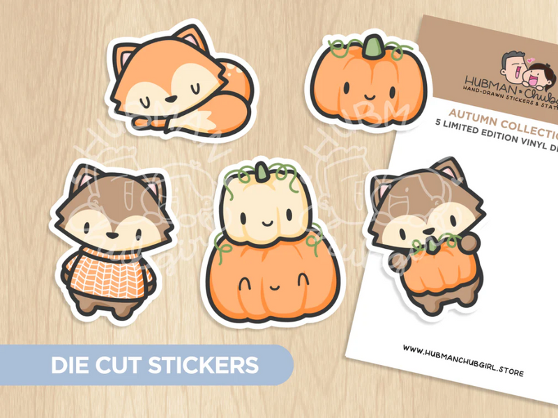 Autumn Foxes | Die Cut Stickers