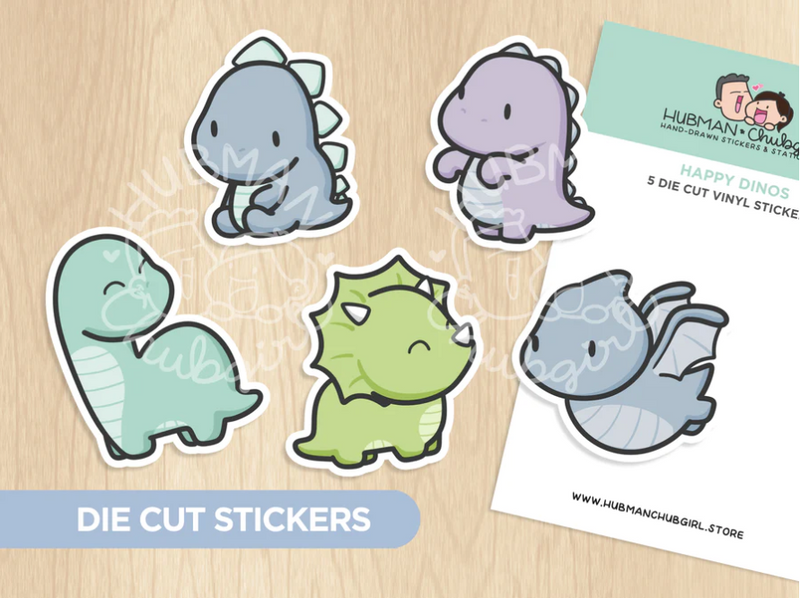 Happy Dinos | Die Cut Stickers