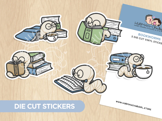 Cozy Bookworm | Die Cut Stickers