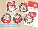 Hedgehog Love | Die Cut Stickers