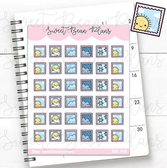 Weather Bubble Boxes| Sticker Sheet
