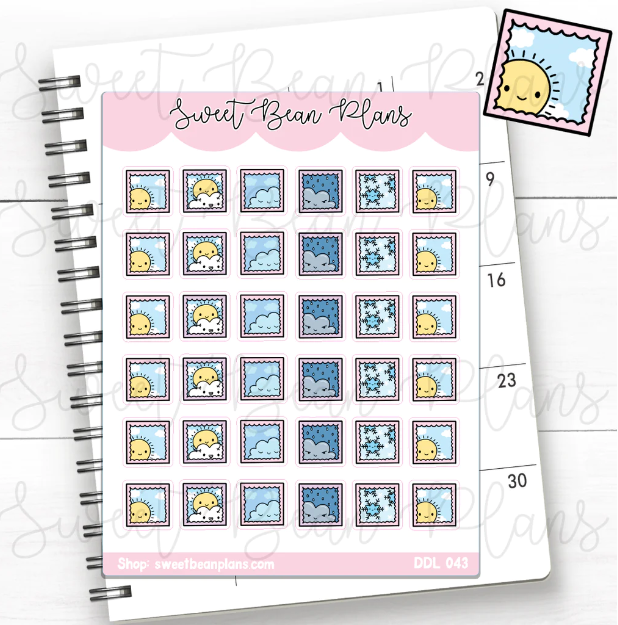 Weather Bubble Boxes| Sticker Sheet