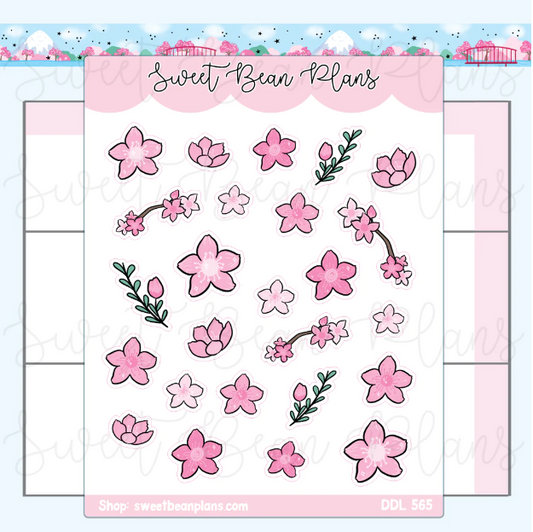 Cherry Blossom Doodles | Sticker Sheet