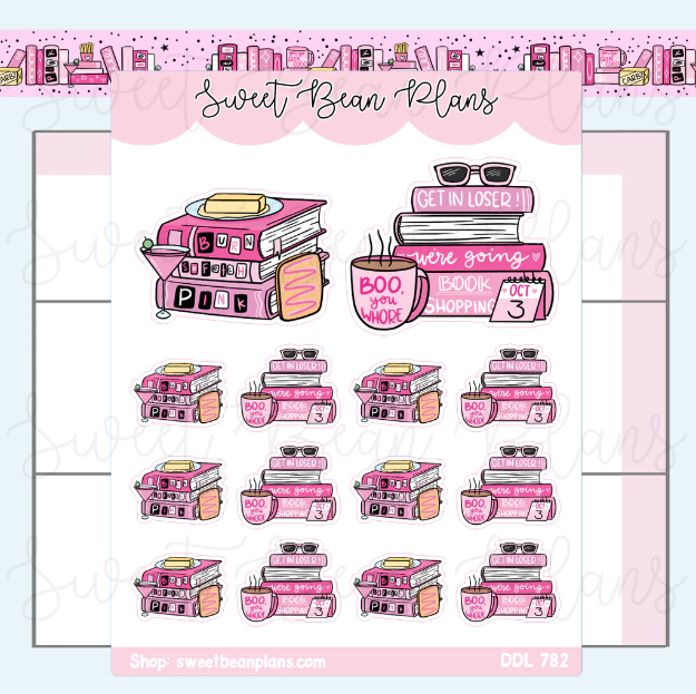 Mean Book Stacks | Sticker Sheet