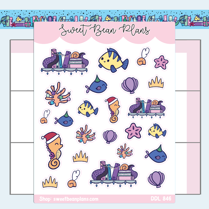 Merry Mermaid Doodles | Sticker Sheet