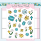 March Gemston and Florals | Sticker Sheet