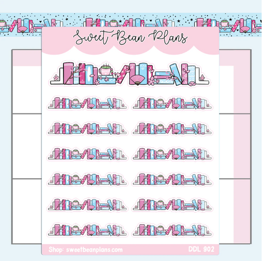 Cherry Blossom Bookshelf | Sticker Sheet