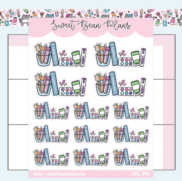 Artist Doodle Banners | Sticker Sheet