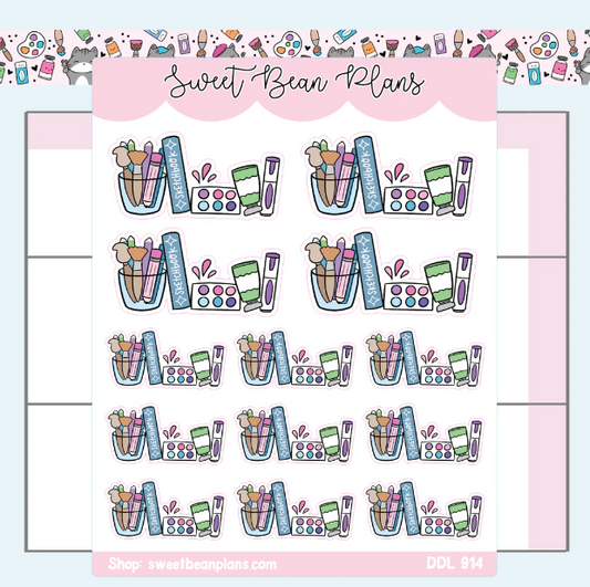 Artist Doodle Banners | Sticker Sheet