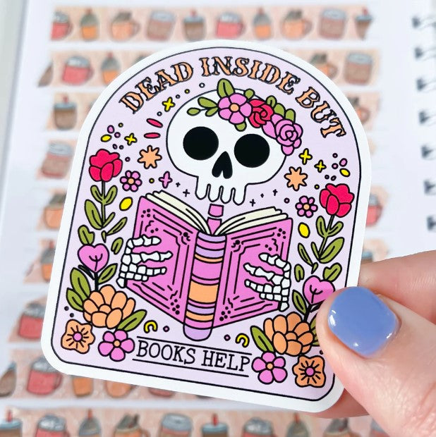 Dead Inside, Books Help | Vinyl Sticker