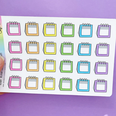 Blank Desk Calendar | Large Sticker Sheet