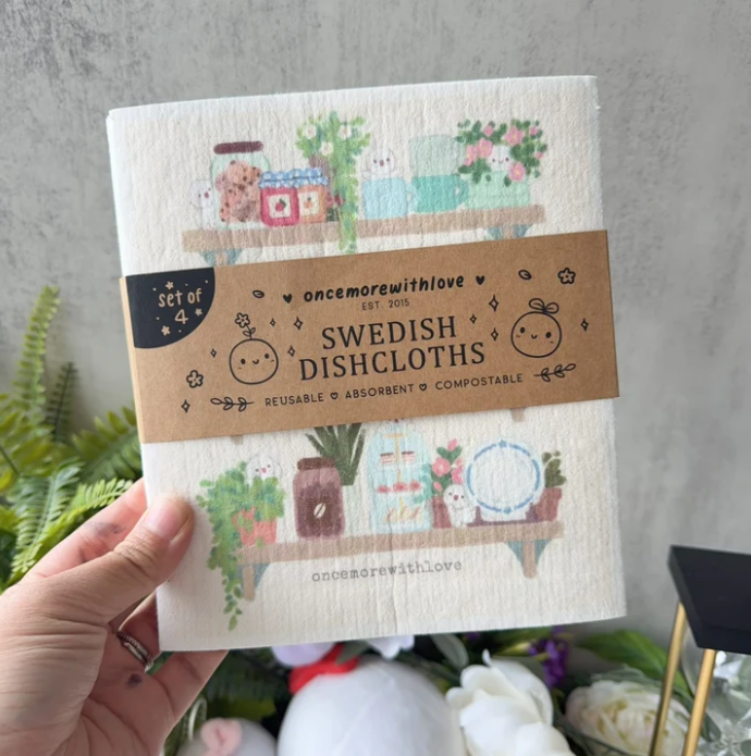 *PREORDER Swedish Dishcloths - Home Sweet Home (4 pack)