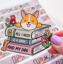 Dog Book Stack | Vinyl Sticker