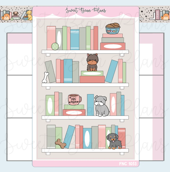 Dog Lover Bookshelf | Large Sticker