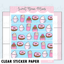 Valentines Snacks | CLEAR Washi Strip Sticker Sheet