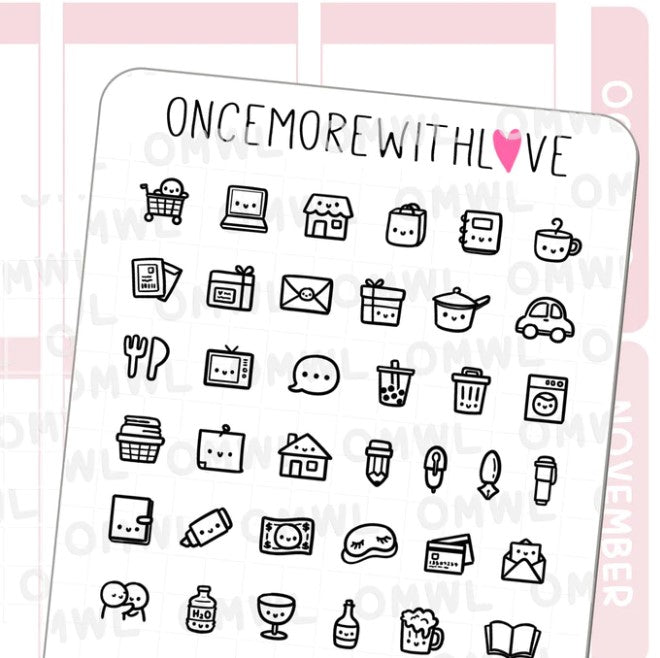 Doodled Icons Pt. 1 | Sticker Sheet