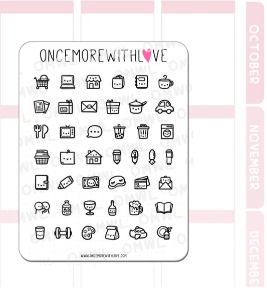 Doodled Icons Pt. 1 | Sticker Sheet