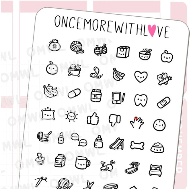 Doodled Icons Pt. 2 | Sticker Sheet