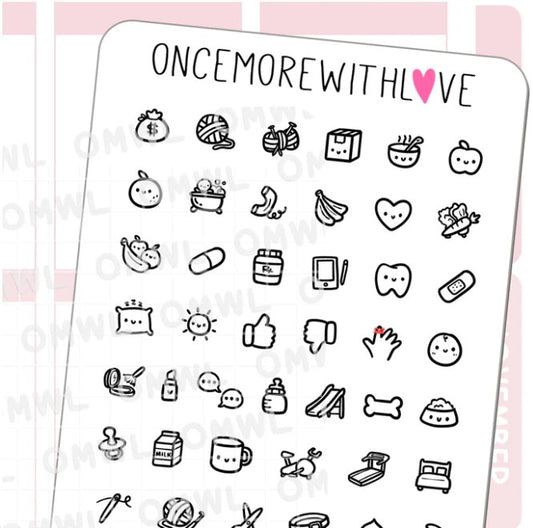 Doodled Icons Pt. 2 | Sticker Sheet