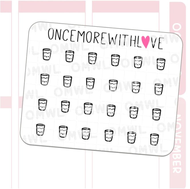 Mini Icons - Drinking Glass | Sticker Sheet