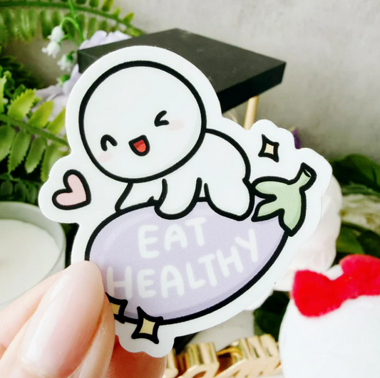 *PRESALE Eat Healthy Eggplant | Vinyl Sticker