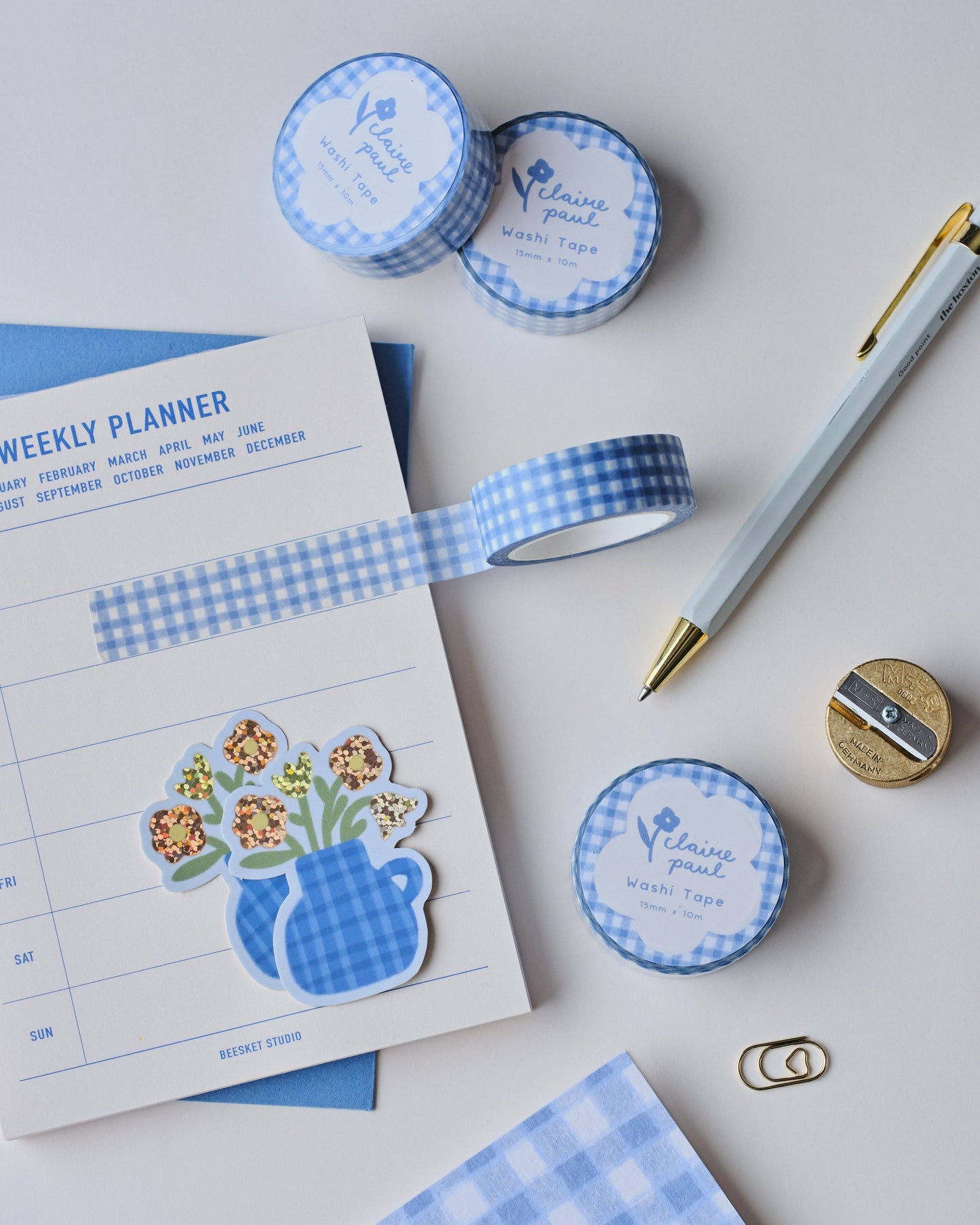 Blue Gingham | Washi