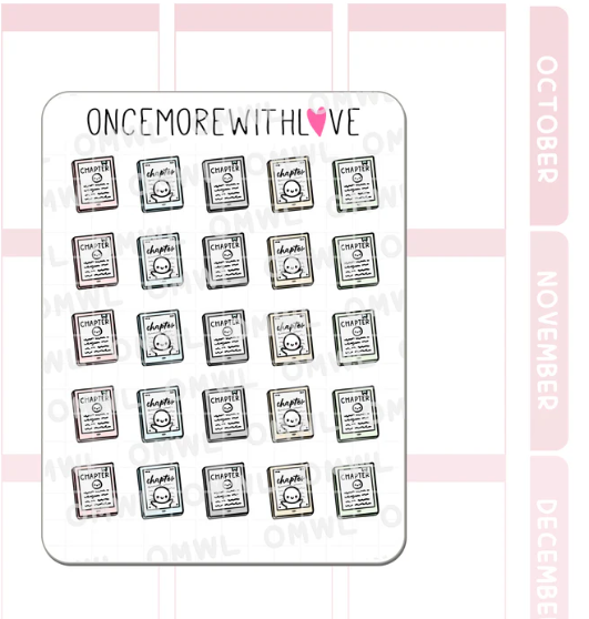 Ebook Reader (Pastel) | Sticker Sheet