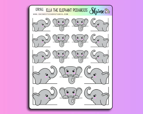Ella the Elephant Peekaboo Deco | Sticker Sheet
