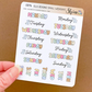 Ella Reading Weekday | Sticker Sheet